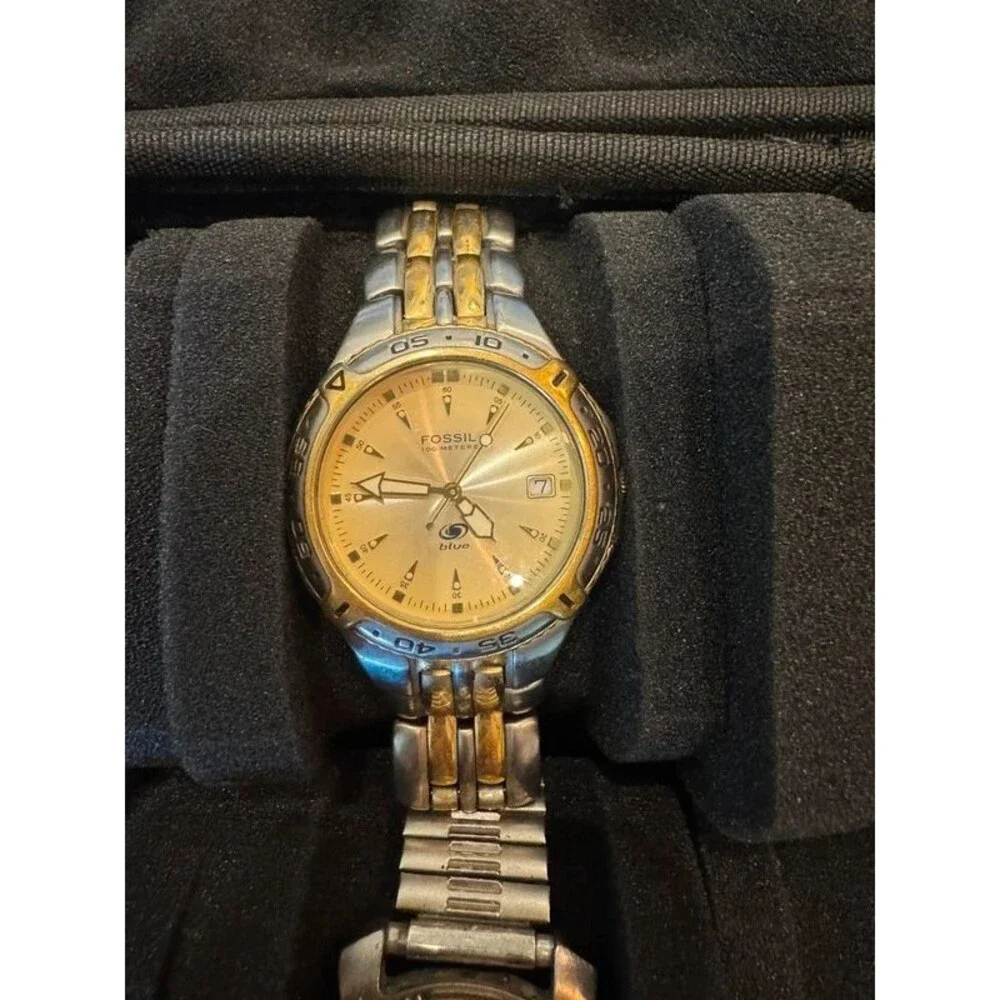 Fossil blue watch new battery